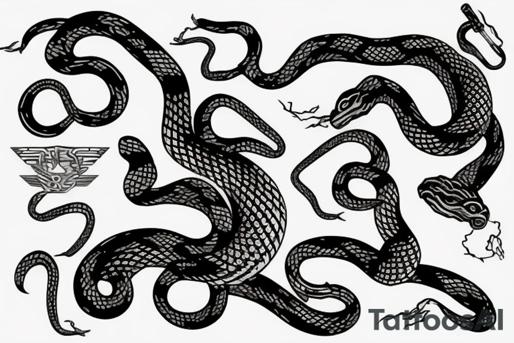 Snake cyber sigil tattoo idea