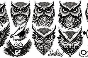 Owl head on ten speed bicyclist body tattoo idea