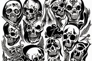 Grim reaper, woodcut style tattoo idea