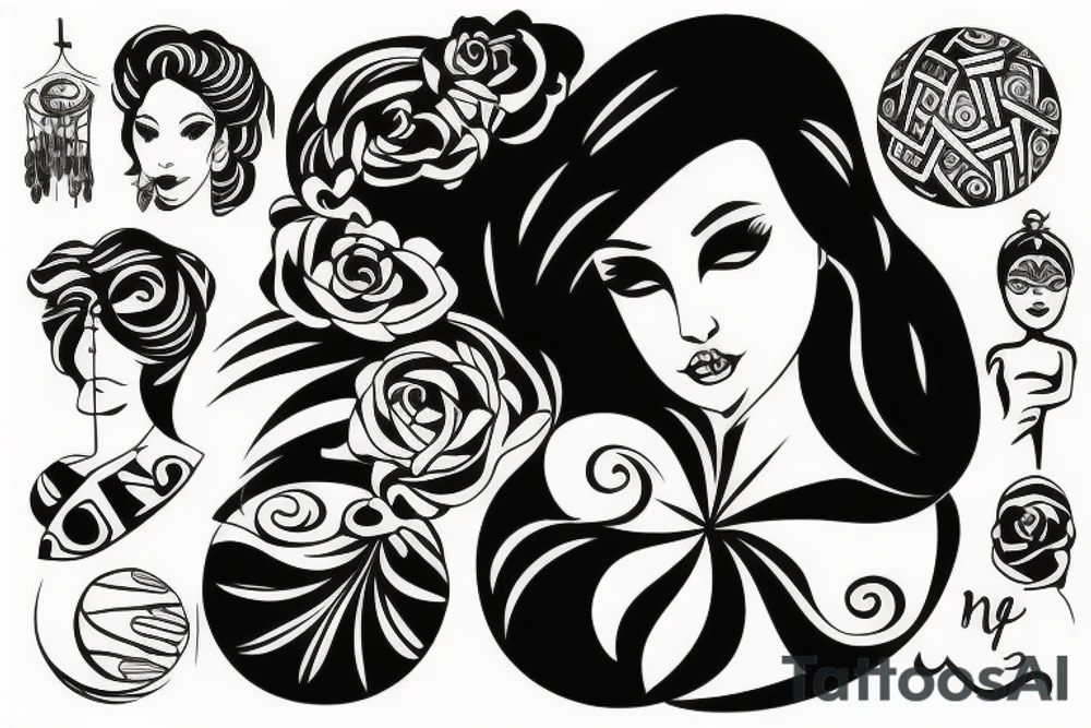 Girl on a ball tattoo idea