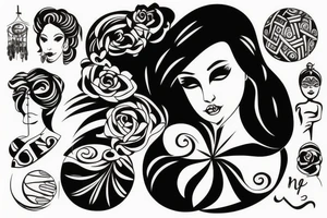 Girl on a ball tattoo idea