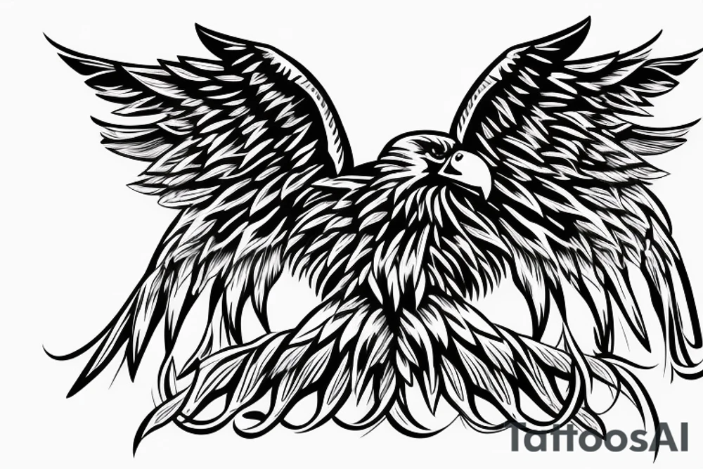Eagle with its Wings wide Open, Head Rised, tattoo idea Eagle with its Wings wide Open, Head Rised, tattoo idea
