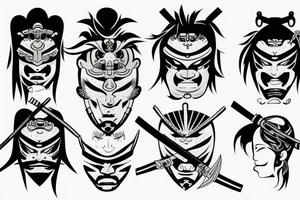 samurai with mask tattoo idea