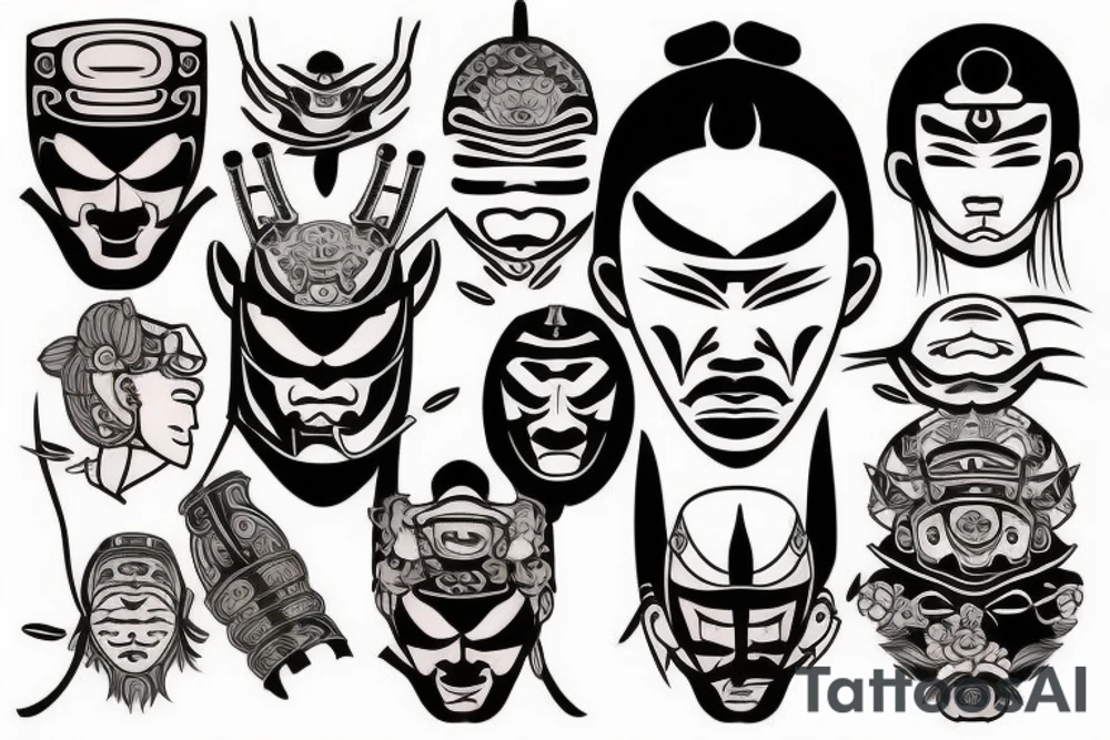 samurai with mask tattoo idea