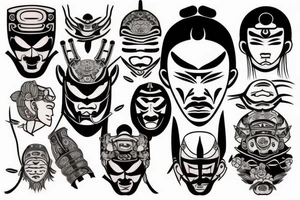 samurai with mask tattoo idea