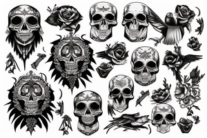 Crow with skull tattoo idea
