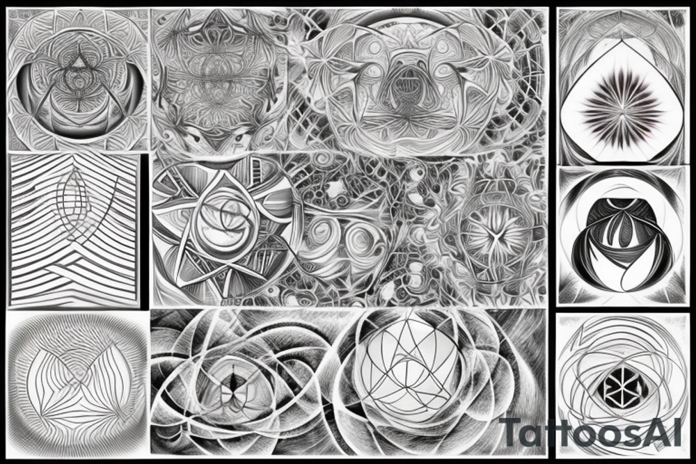 Sacred geometry with fractals tattoo idea