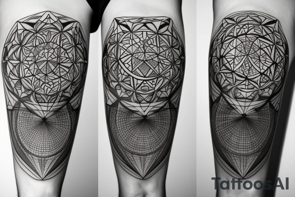 Sacred geometry with fractals tattoo idea