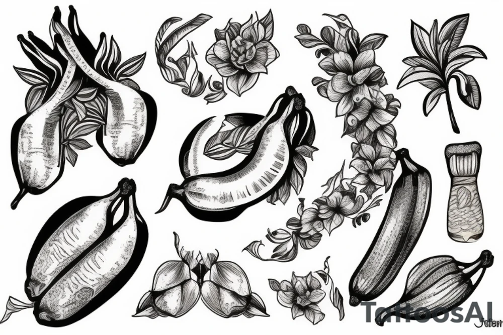 Banana king flower tattoo idea