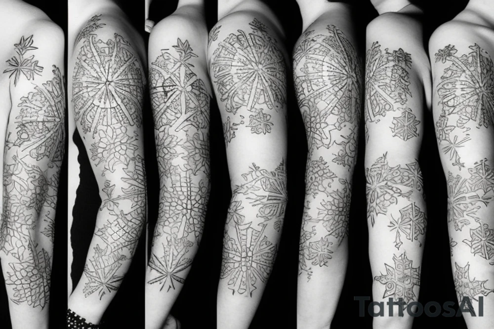 snowflake butterfly tattoo idea