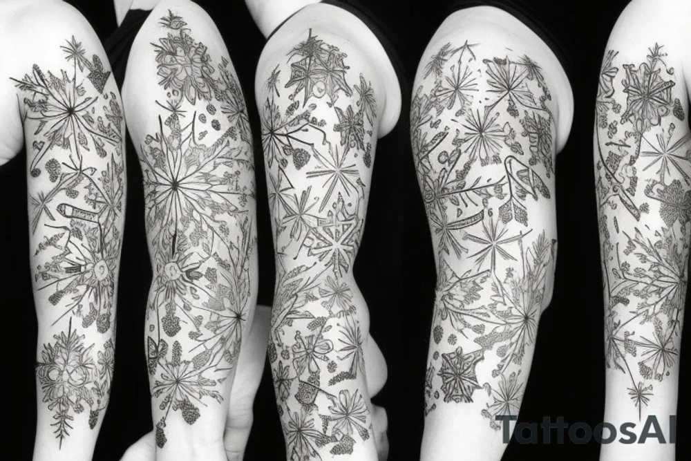 snowflake butterfly tattoo idea