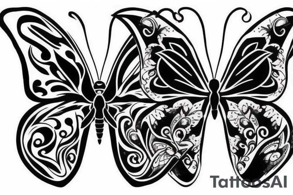 Fire butterfly tattoo idea