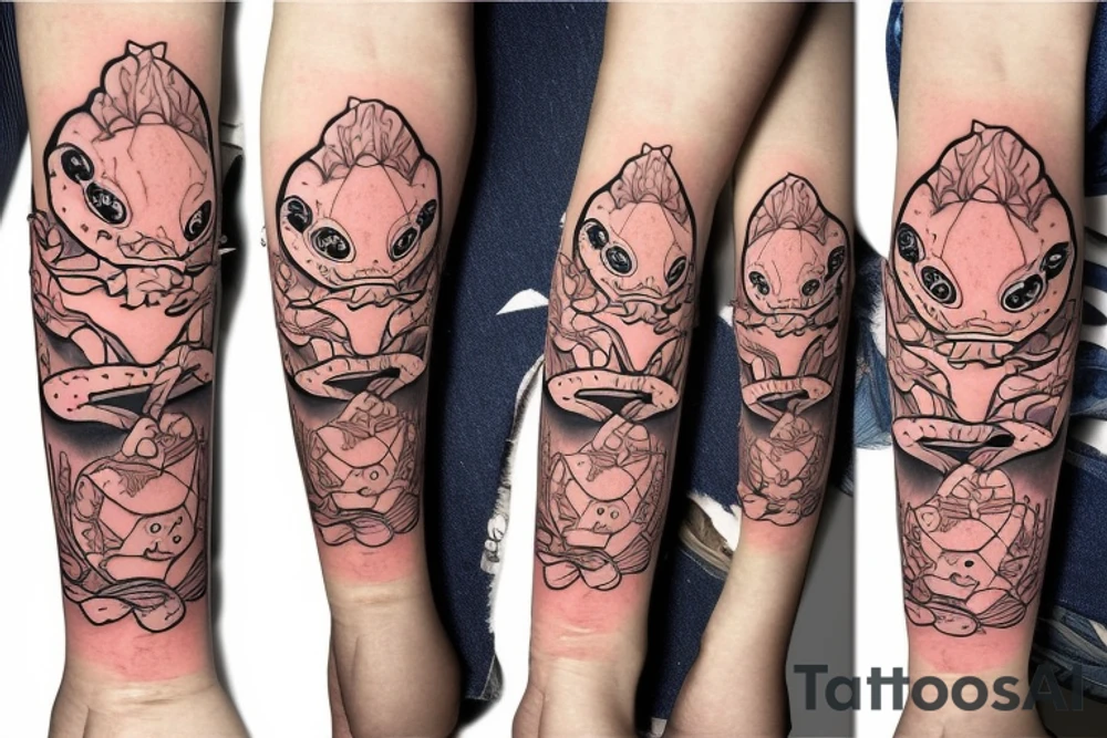 cute cartoon crab tattoo idea