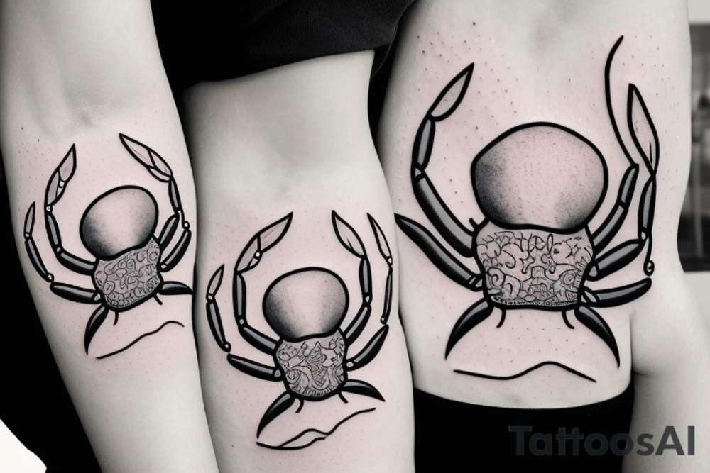 cute cartoon crab tattoo idea
