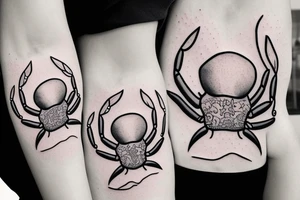 cute cartoon crab tattoo idea