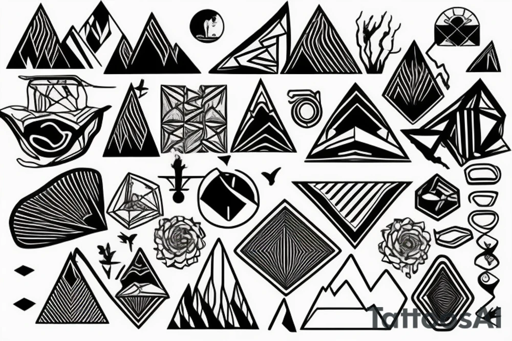mountain and beach tattoo idea