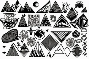 mountain and beach tattoo idea
