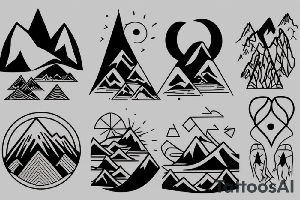 mountain and beach tattoo idea