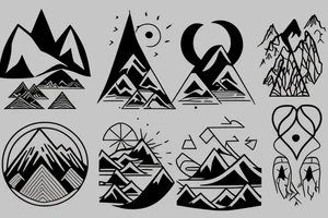 mountain and beach tattoo idea
