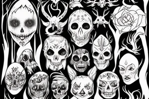 the witch, forest, scary tattoo idea