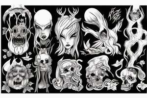 the witch, forest, scary tattoo idea