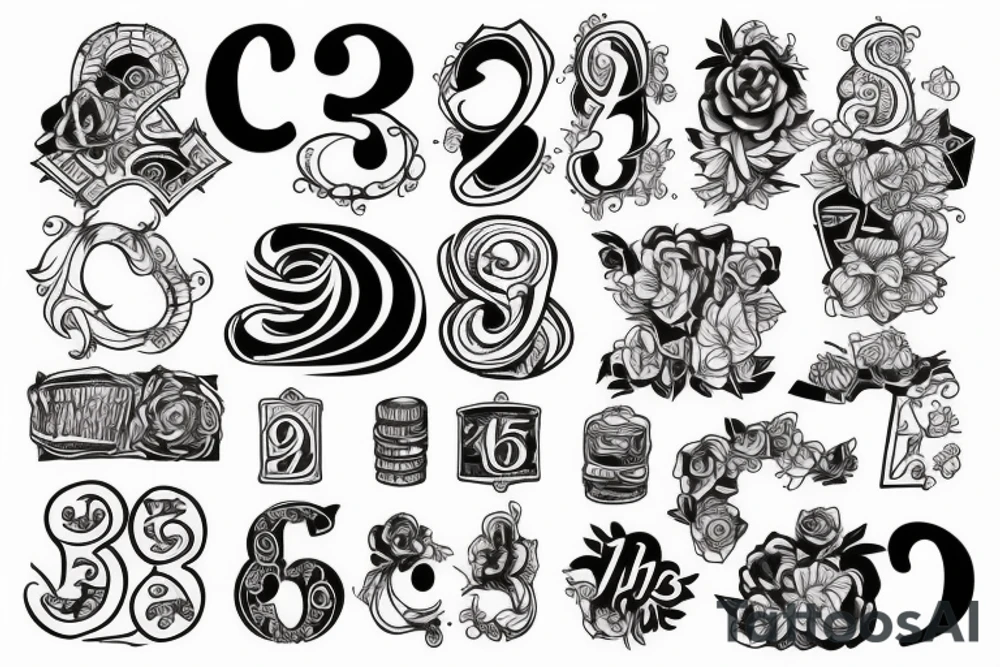 number 0 and number 8 tattoo idea