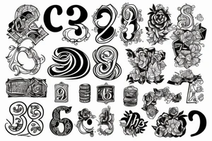 number 0 and number 8 tattoo idea