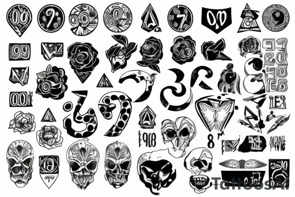 number 0 and number 8 tattoo idea