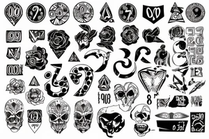 number 0 and number 8 tattoo idea