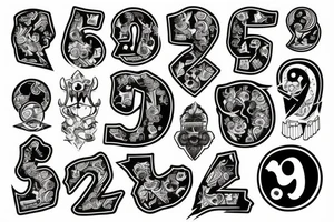 number 08 tattoo idea