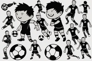 little boy with a soccer ball tattoo idea