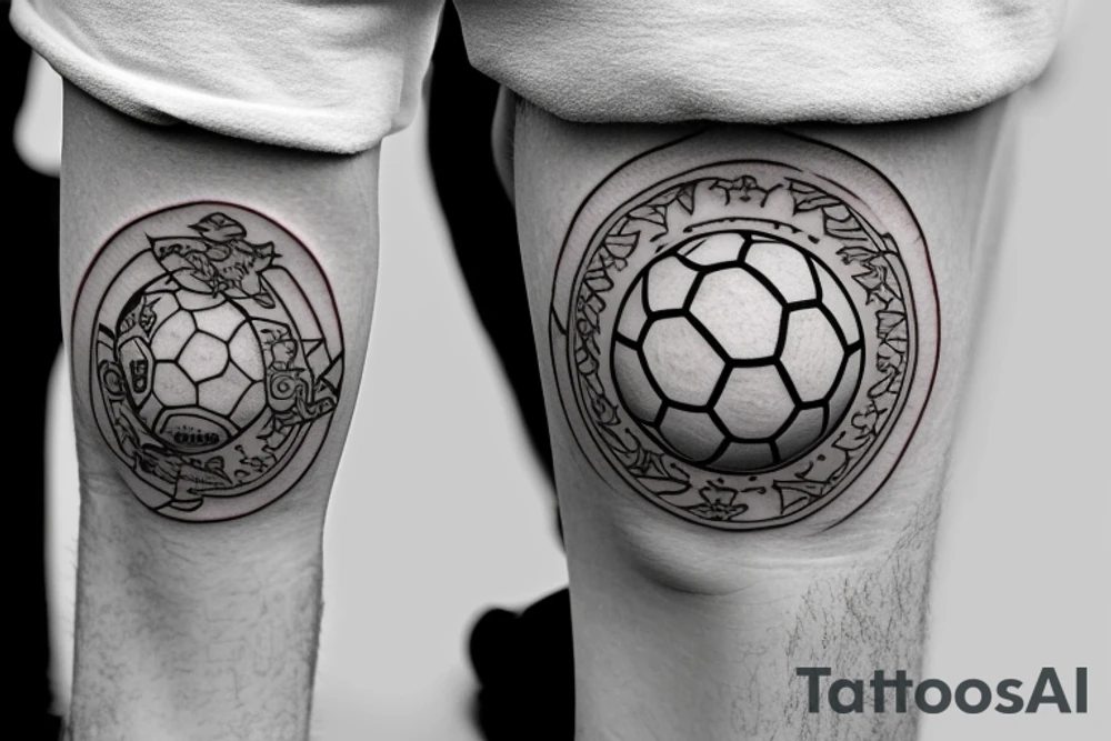 little boy with a soccer ball tattoo idea