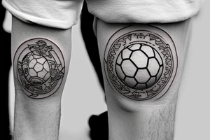 little boy with a soccer ball tattoo idea