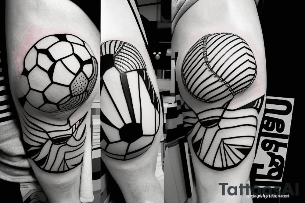 little boy with a soccer ball tattoo idea