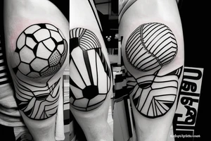 little boy with a soccer ball tattoo idea