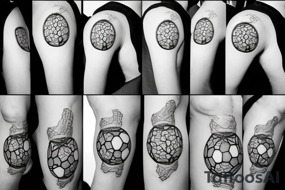 little boy with a soccer ball tattoo idea