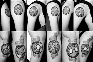 little boy with a soccer ball tattoo idea