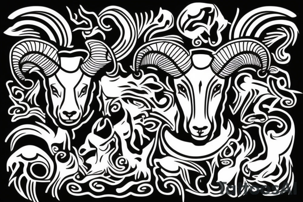 head of a ram tattoo idea