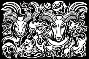 head of a ram tattoo idea