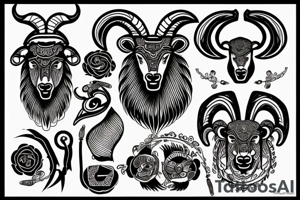 head of a ram tattoo idea