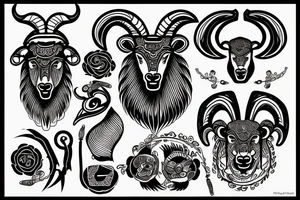 head of a ram tattoo idea