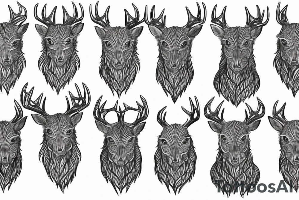 head of a deer tattoo idea
