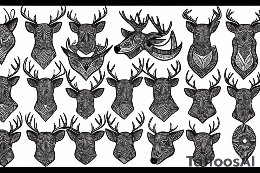 head of a deer tattoo idea