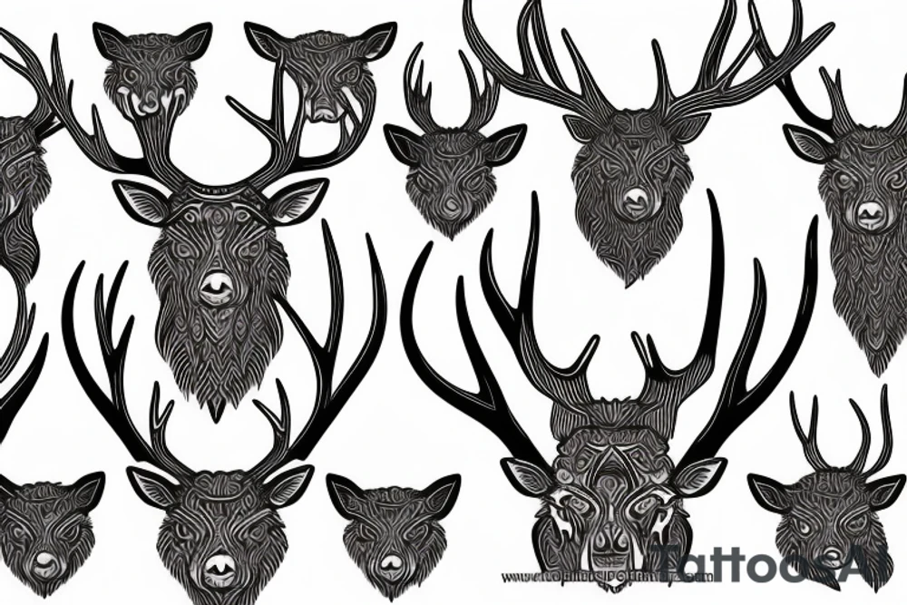 head of a stag tattoo idea