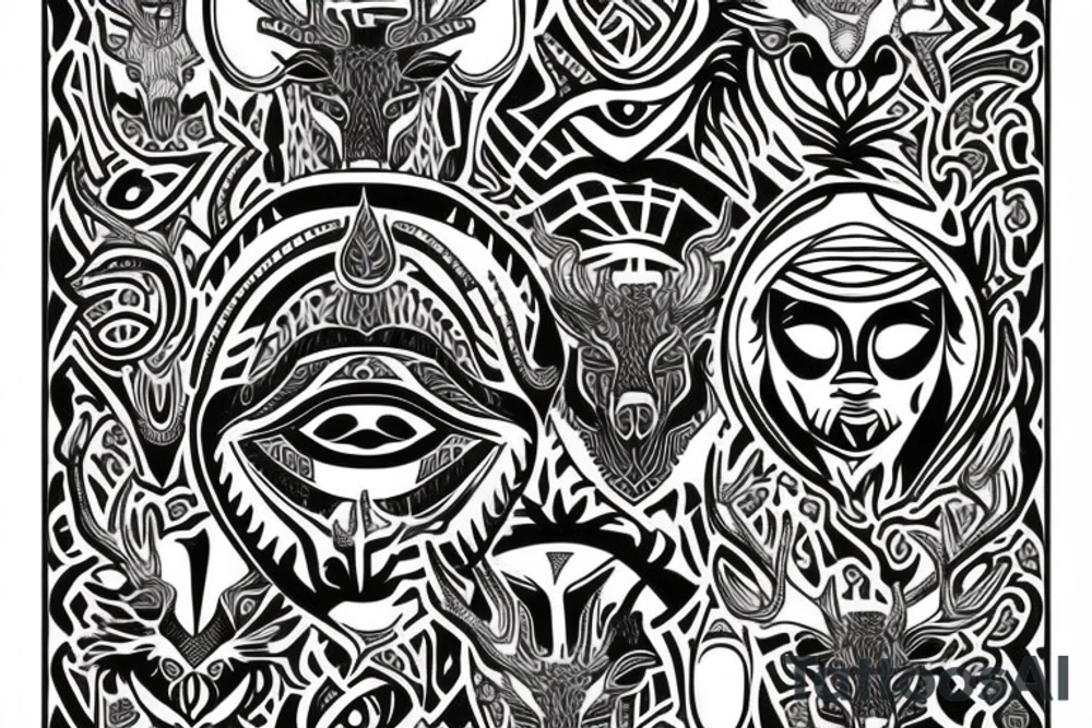 head of a stag tattoo idea