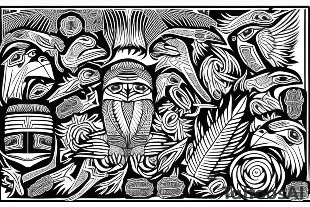 head of an eagle totem tattoo idea