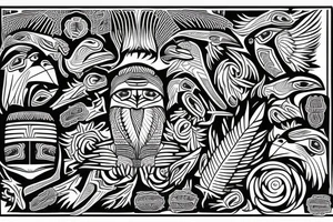 head of an eagle totem tattoo idea