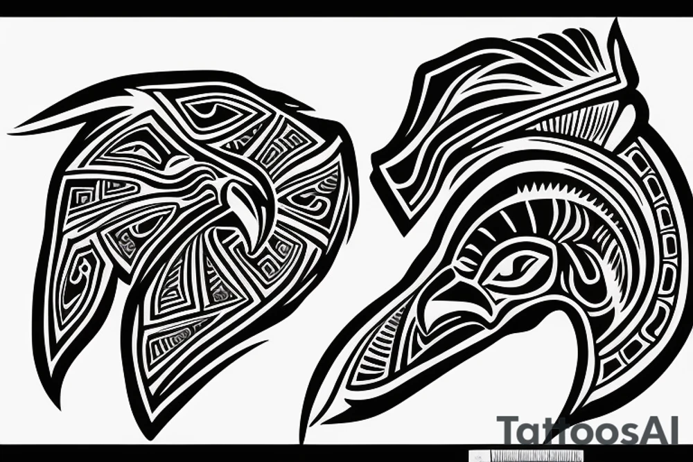 head of an eagle totem tattoo idea