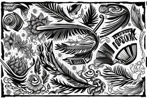 open book with quill tattoo idea