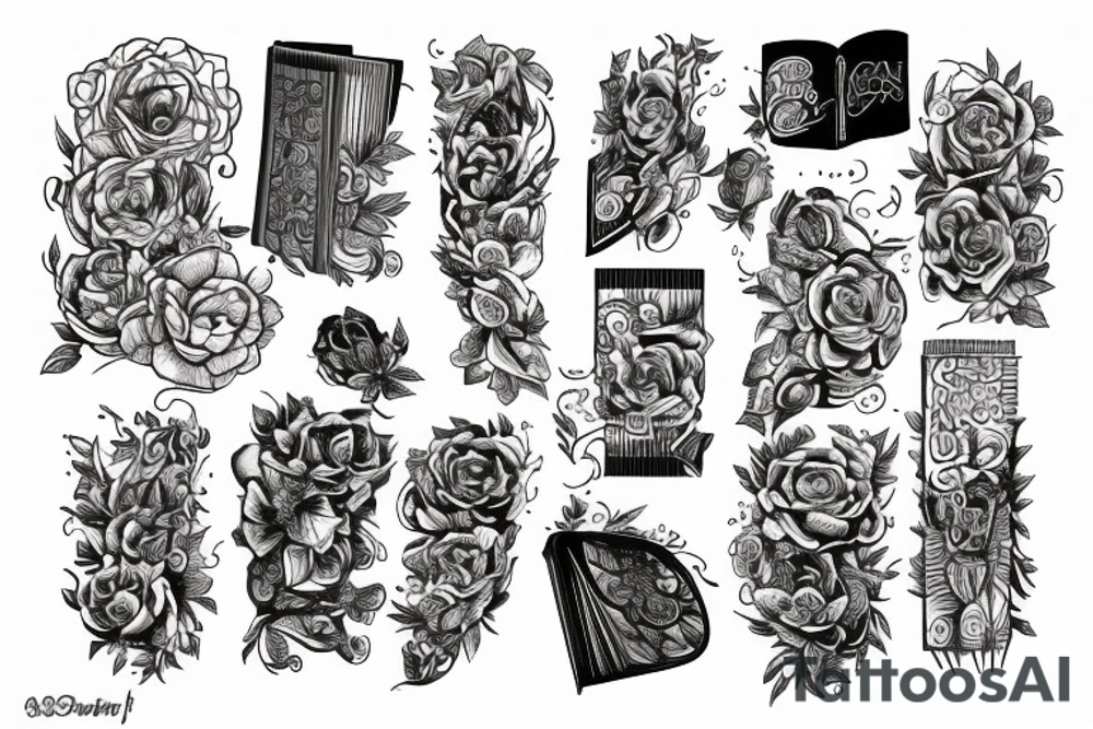 A pen writing in a book tattoo idea